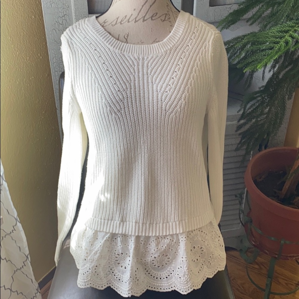NWOT Aerie eyelet and knit sweater